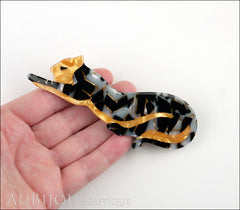 Lea Stein Panther Brooch Pin Granite Yellow Model