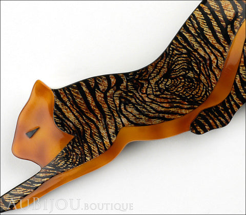 Lea Stein Panther Brooch Pin Tiger Caramel Gallery