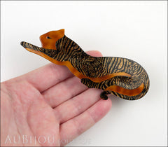Lea Stein Panther Brooch Pin Tiger Caramel Model