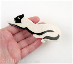 Lea Stein Panther Brooch Pin White Black Model