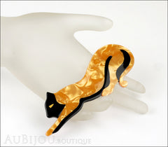 Lea Stein Panther Brooch Pin Yellow Black Mannequin