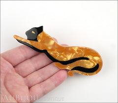 Lea Stein Panther Brooch Pin Yellow Black Model