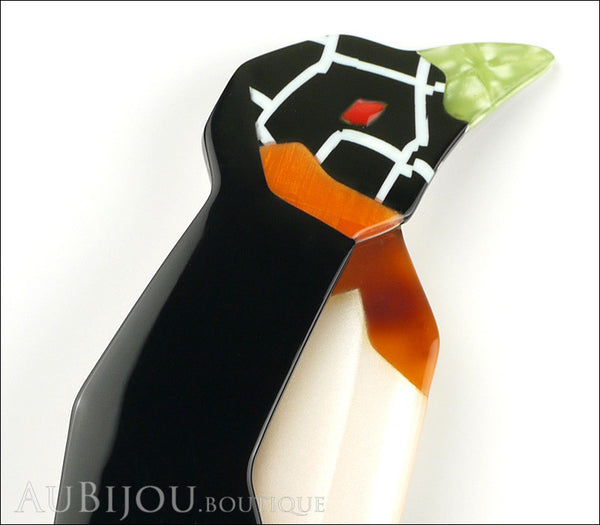 Lea Stein Penguin Brooch Pin Black Pearly Cream Gallery