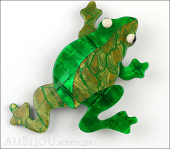 Lea Stein Rhana The Leaping Frog Green Brooch Pin Green 3 Front