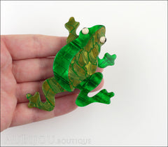 Lea Stein Rhana The Leaping Frog Green Brooch Pin Green 3 Model
