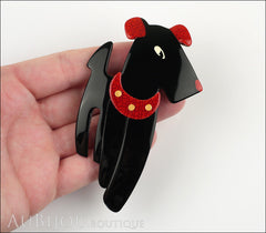 Lea Stein Ric The Airedale Terrier Dog Brooch Pin Black Red Model