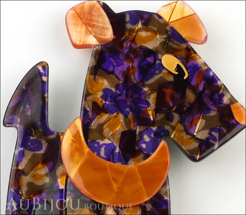 Lea Stein Ric The Airedale Terrier Dog Brooch Pin Purple Orange Peach Gallery