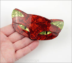 Lea Stein Romeo The Cat Brooch Pin Red Green Model