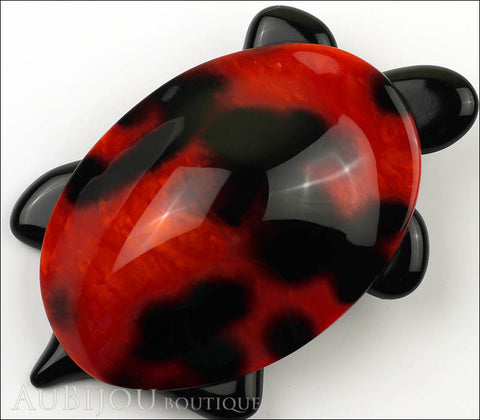 Lea Stein Turtle Brooch Pin Pearly Red Black Print Gallery