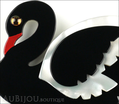 Marie-Christine Pavone Brooch Bird Swan Black White Galalith Gallery