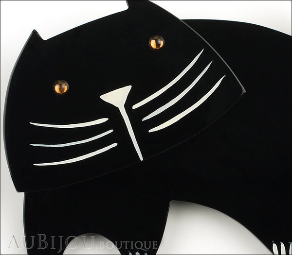 Marie-Christine Pavone Brooch Cat Bandino Black Galalith Gallery