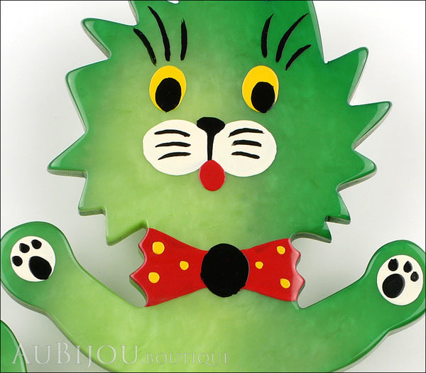 Marie-Christine Pavone Brooch Cat Clown Green Galalith Gallery