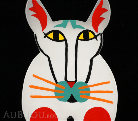Marie-Christine Pavone Brooch Cat Cotinus Grey Multicolor Galalith Limited Edition Gallery