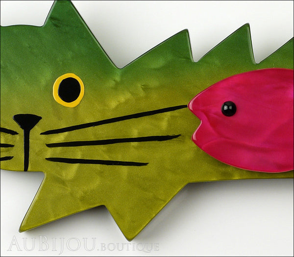 Marie-Christine Pavone Brooch Cat Fish Green Purple Galalith Gallery
