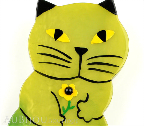 Marie-Christine Pavone Brooch Cat Leon Green Galalith Paris France Gallery