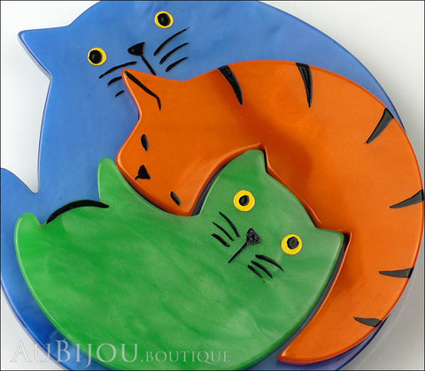 Marie-Christine Pavone Brooch Cat Puzzle Blue Orange Green Galalith Gallery