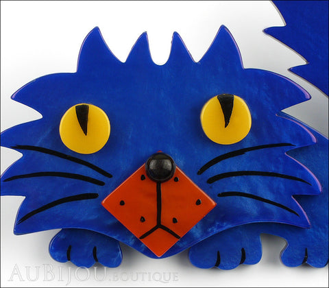 Marie-Christine Pavone Brooch Cat Rocky Blue Galalith Paris France Gallery