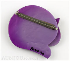 Marie-Christine Pavone Brooch Cat Roudoudou Purple Galalith Back