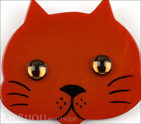 Marie-Christine Pavone Brooch Cat Tete Ginger Galalith Gallery