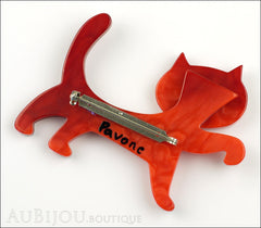 Marie-Christine Pavone Brooch Cat Titi Red Galalith Paris France Back