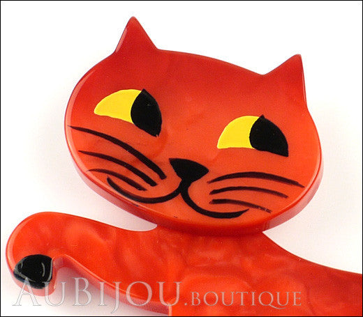 Marie-Christine Pavone Brooch Cat Titi Red Galalith Paris France Gallery