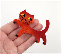 Marie-Christine Pavone Brooch Cat Titi Red Galalith Paris France Model