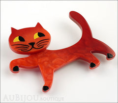 Marie-Christine Pavone Brooch Cat Titi Red Galalith Paris France Side