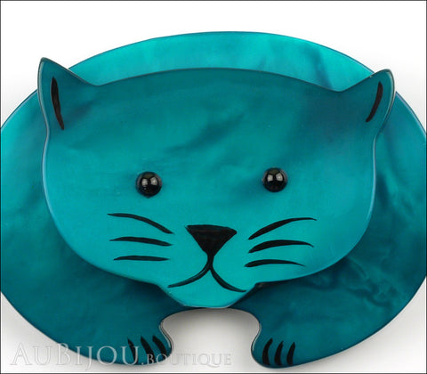 Marie-Christine Pavone Brooch Cat Turquoise Galalith Gallery