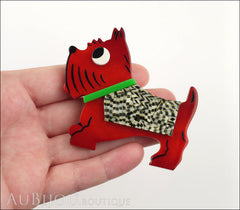 Marie-Christine Pavone Brooch Dog Jano Red Galalith Paris France Model