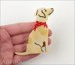 Marie-Christine Pavone Brooch Dog Labrador Beige Galalith Model