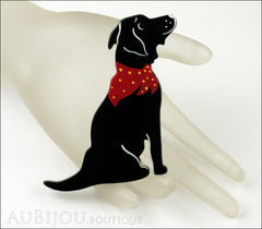 Marie-Christine Pavone Brooch Dog Labrador Black Galalith Mannequin