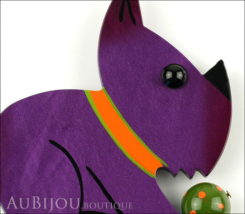 Marie-Christine Pavone Brooch Dog Lulu Purple Galalith Gallery