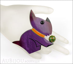 Marie-Christine Pavone Brooch Dog Lulu Purple Galalith Mannequin