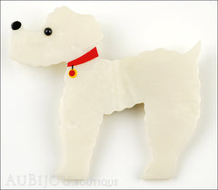 Marie-Christine Pavone Brooch Dog Poodle Cream Galalith Front