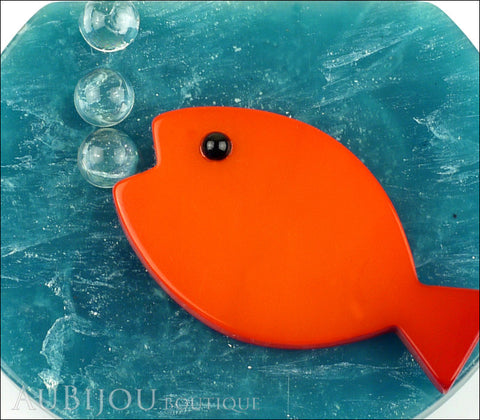 Marie-Christine Pavone Brooch Fish Bowl Orange Turquoise Galalith Gallery