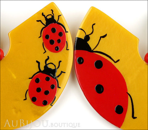Marie-Christine Pavone Earrings Ladybug Yellow Red Galalith Gallery