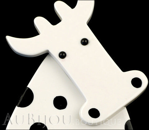 Marie-Christine Pavone Pin Brooch Cow Marguerite White Black Galalith Paris France Gallery