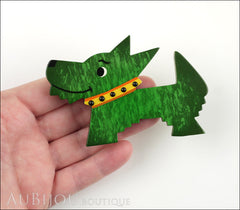Marie-Christine Pavone Pin Brooch Dog Muso Green Galalith Model