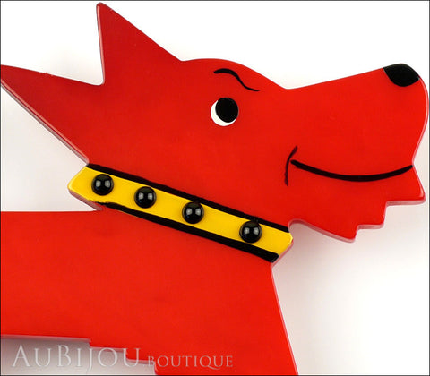 Marie-Christine Pavone Pin Brooch Dog Muso Red Galalith Gallery