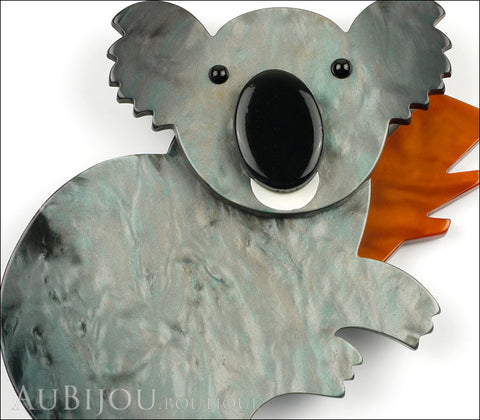 Marie-Christine Pavone Pin Brooch Koala Bear Silver Grey Brown Galalith Gallery