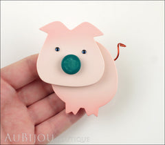 Marie-Christine Pavone Pin Brooch Piglet Pig Pink Galalith Paris France Model