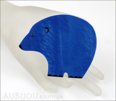 Marie-Christine Pavone Pin Brooch Polar Bear Cobalt Blue Galalith Model