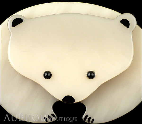 Marie-Christine Pavone Pin Brooch Polar Bear Light Grey Galalith Gallery