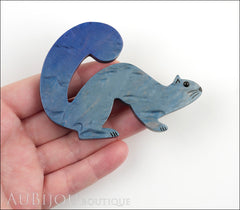 Marie-Christine Pavone Pin Brooch Stoat Ferret Weasel Blue Galalith Model