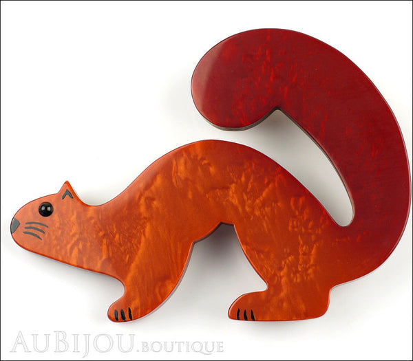 Marie-Christine Pavone Pin Brooch Stoat Ferret Weasel Orange Galalith Gallery