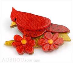 Erstwilder Bird Brooch Pin Ruby the Red Cardinal Side