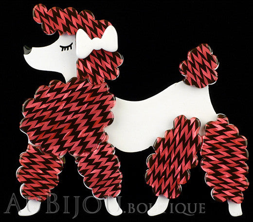 Erstwilder Brooch Pin Paige the Prancing Poodle Pink Gallery