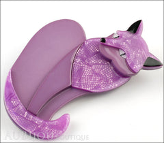 Erstwilder Cat Brooch Pin Claudette Purple Side Two