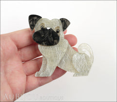 Erstwilder Dog Pin Brooch Preston Pug White Model
