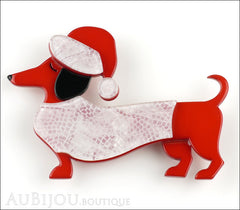 Erstwilder Dutch Hound Dog Pin Brooch Christmas Spiffy Front